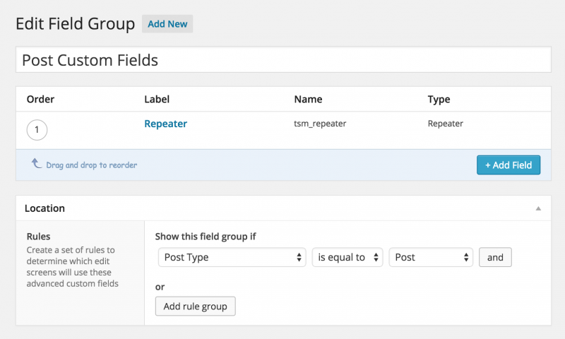 ACF post custom fields