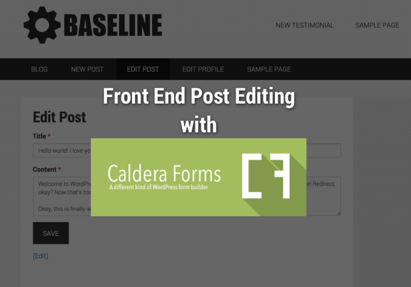 Front end post editing with Caldera Forms