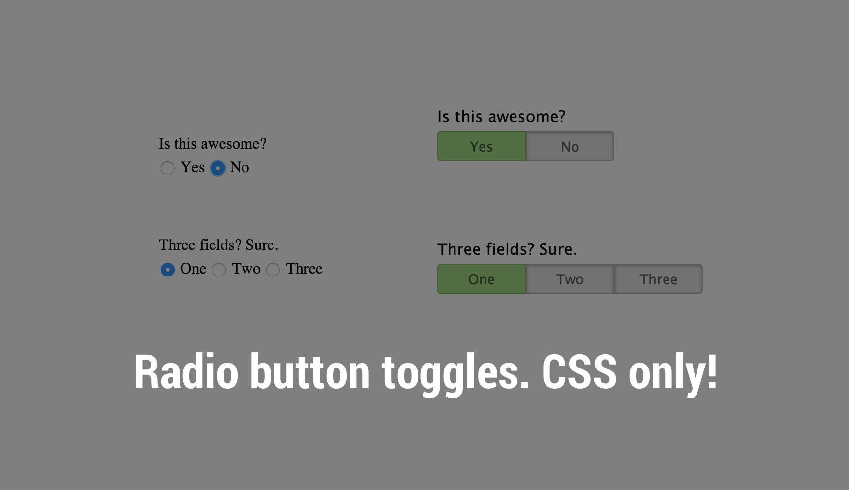 pint kapsel Erhvervelse Radio buttons as toggle buttons with CSS - The Stiz Media, LLC
